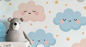 imagen de papel pintado infantil de nubes